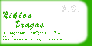 miklos dragos business card